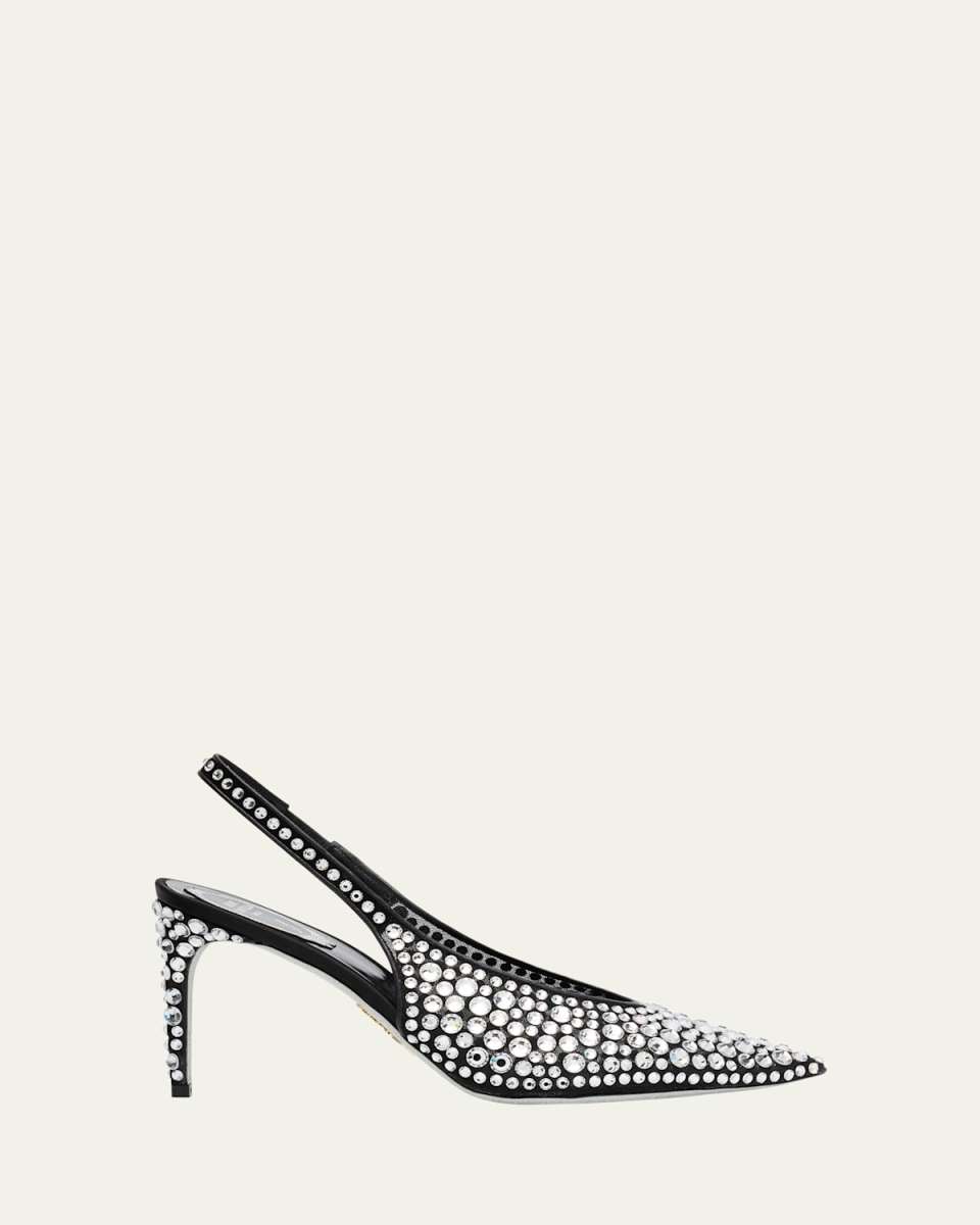 Crystal Mesh Slingback Pumps